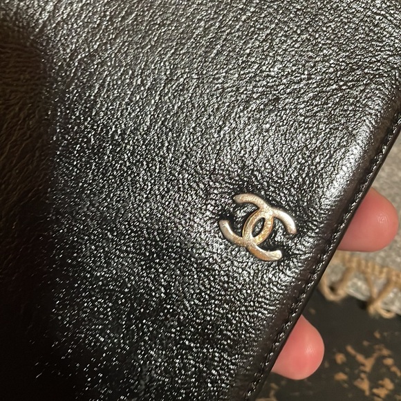 Chanel Black Caviar Leather Wallet Cash, Credit Card, Zip Coin Compartments - Picture 2 of 9